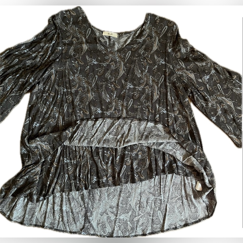 Jade by Jane Paisley Women's Blouse in Browns & Gray. Size 1XL - Picture 4 of 8